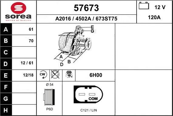 EAI 57673 - Alternatore autozon.pro