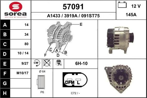 EAI 57091 - Alternatore autozon.pro