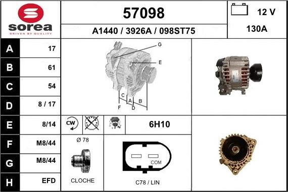 EAI 57098 - Alternatore autozon.pro