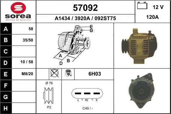 EAI 57092 - Alternatore autozon.pro