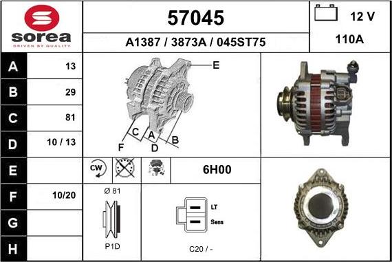 EAI 57045 - Alternatore autozon.pro