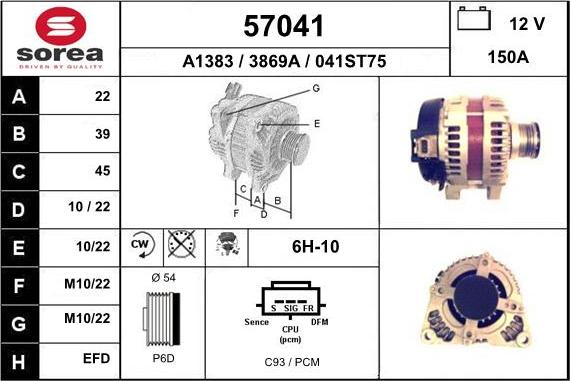 EAI 57041 - Alternatore autozon.pro