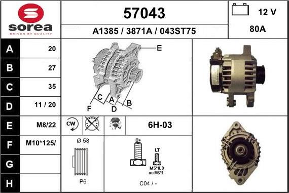 EAI 57043 - Alternatore autozon.pro