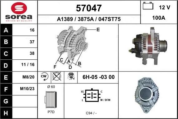 EAI 57047 - Alternatore autozon.pro