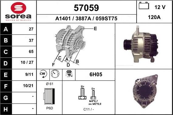 EAI 57059 - Alternatore autozon.pro