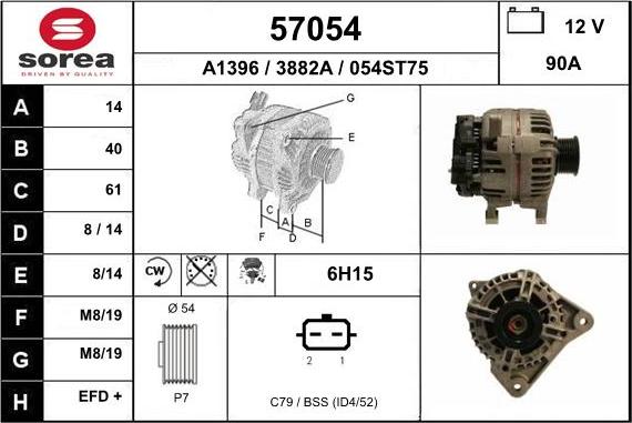 EAI 57054 - Alternatore autozon.pro