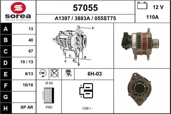 EAI 57055 - Alternatore autozon.pro