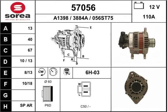 EAI 57056 - Alternatore autozon.pro