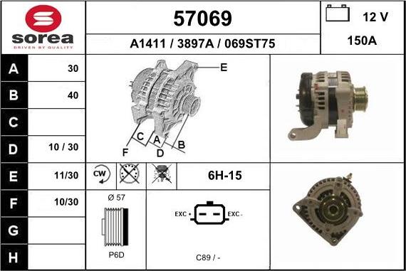 EAI 57069 - Alternatore autozon.pro