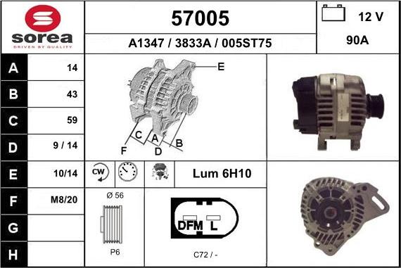 EAI 57005 - Alternatore autozon.pro