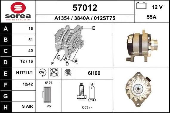 EAI 57012 - Alternatore autozon.pro