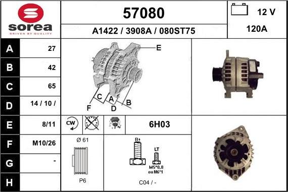 EAI 57080 - Alternatore autozon.pro