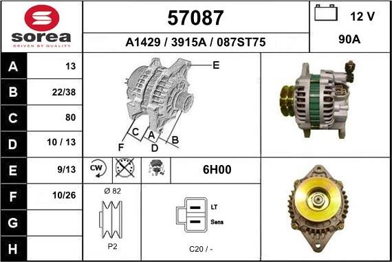 EAI 57087 - Alternatore autozon.pro