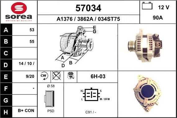 EAI 57034 - Alternatore autozon.pro