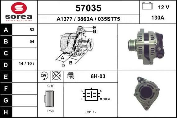 EAI 57035 - Alternatore autozon.pro