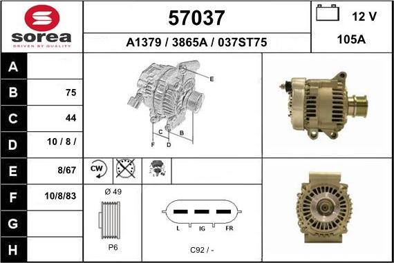 EAI 57037 - Alternatore autozon.pro