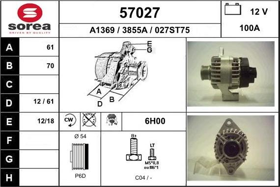 EAI 57027 - Alternatore autozon.pro