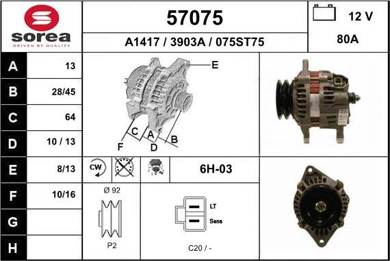 EAI 57075 - Alternatore autozon.pro