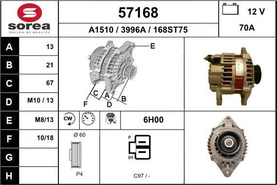 EAI 57168 - Alternatore autozon.pro