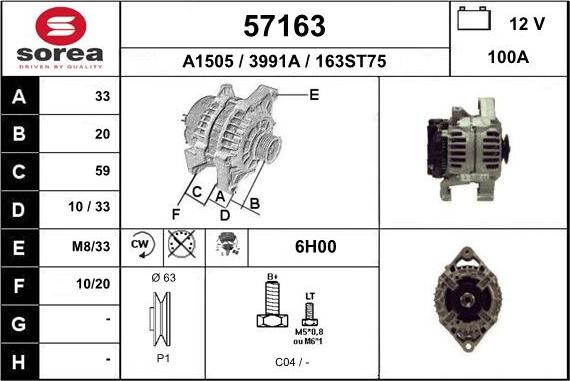 EAI 57163 - Alternatore autozon.pro