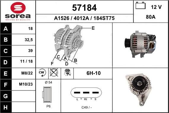 EAI 57184 - Alternatore autozon.pro