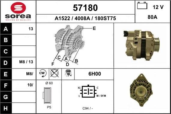 EAI 57180 - Alternatore autozon.pro