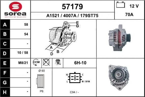 EAI 57179 - Alternatore autozon.pro