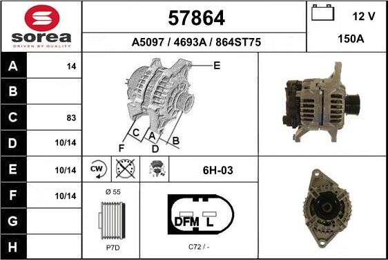 EAI 57864 - Alternatore autozon.pro