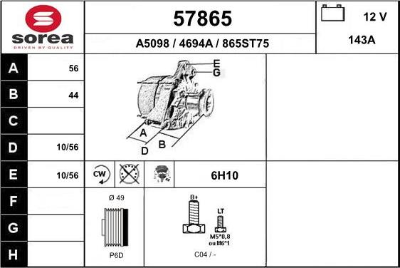 EAI 57865 - Alternatore autozon.pro