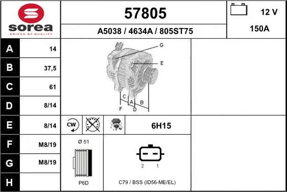 EAI 57805 - Alternatore autozon.pro