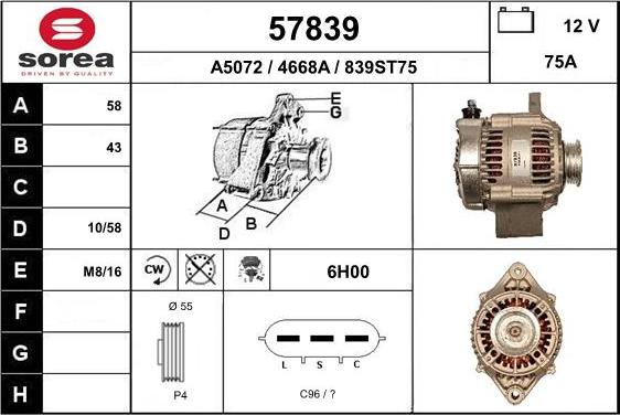 EAI 57839 - Alternatore autozon.pro