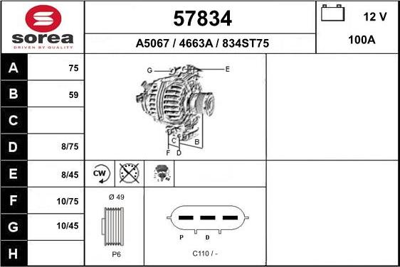 EAI 57834 - Alternatore autozon.pro