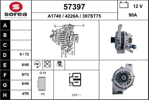 EAI 57397 - Alternatore autozon.pro