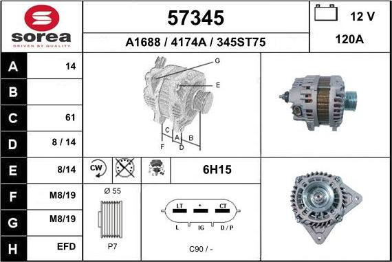 EAI 57345 - Alternatore autozon.pro