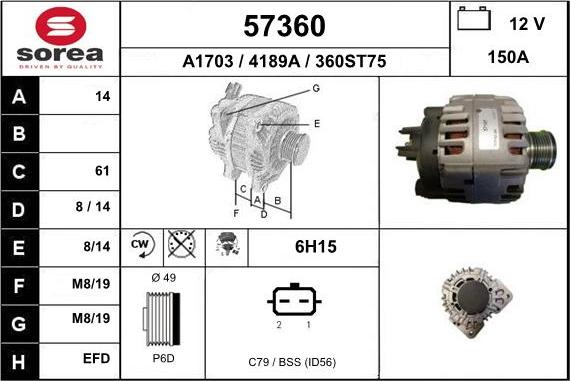 EAI 57360 - Alternatore autozon.pro