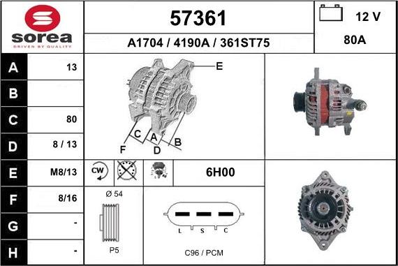 EAI 57361 - Alternatore autozon.pro