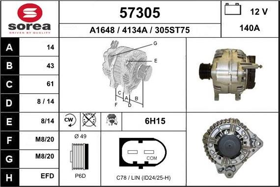 EAI 57305 - Alternatore autozon.pro