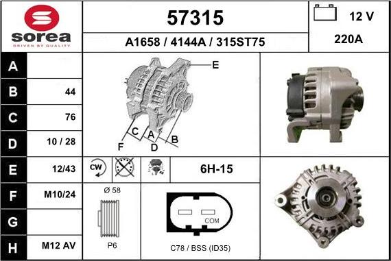 EAI 57315 - Alternatore autozon.pro