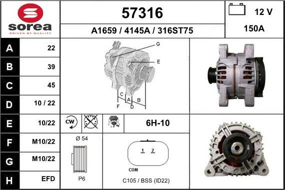 EAI 57316 - Alternatore autozon.pro