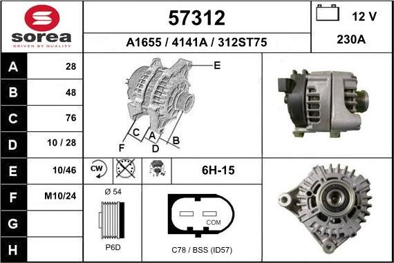 EAI 57312 - Alternatore autozon.pro