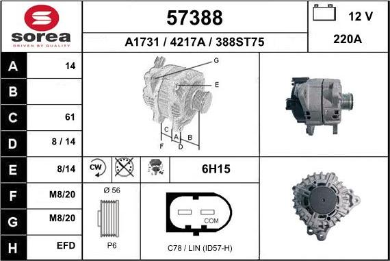 EAI 57388 - Alternatore autozon.pro