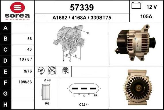 EAI 57339 - Alternatore autozon.pro