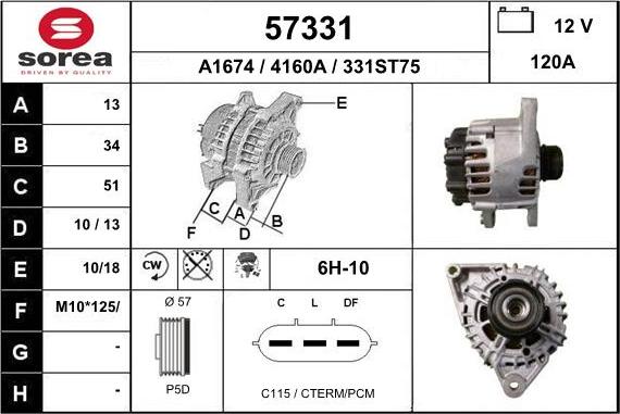 EAI 57331 - Alternatore autozon.pro