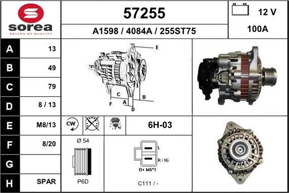 EAI 57255 - Alternatore autozon.pro