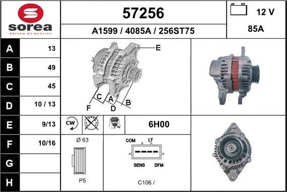 EAI 57256 - Alternatore autozon.pro