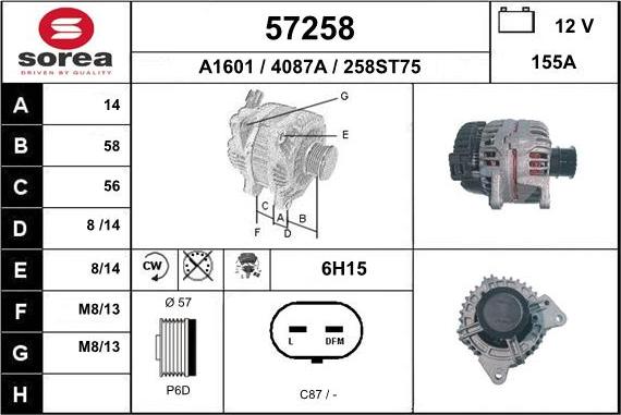 EAI 57258 - Alternatore autozon.pro