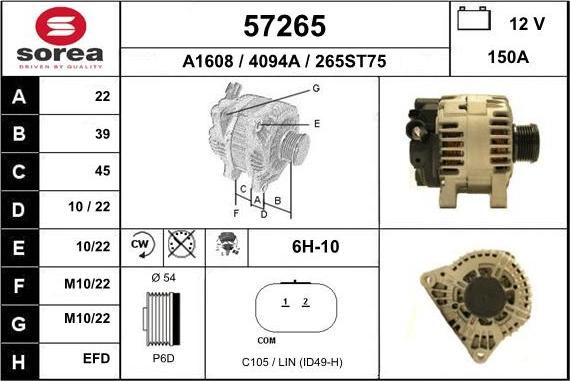 EAI 57265 - Alternatore autozon.pro