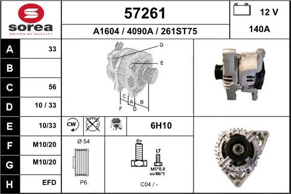 EAI 57261 - Alternatore autozon.pro