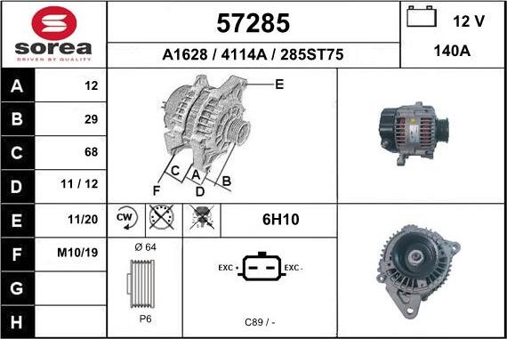 EAI 57285 - Alternatore autozon.pro