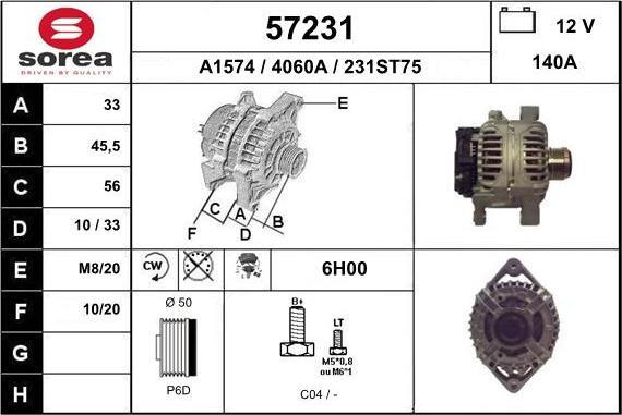 EAI 57231 - Alternatore autozon.pro